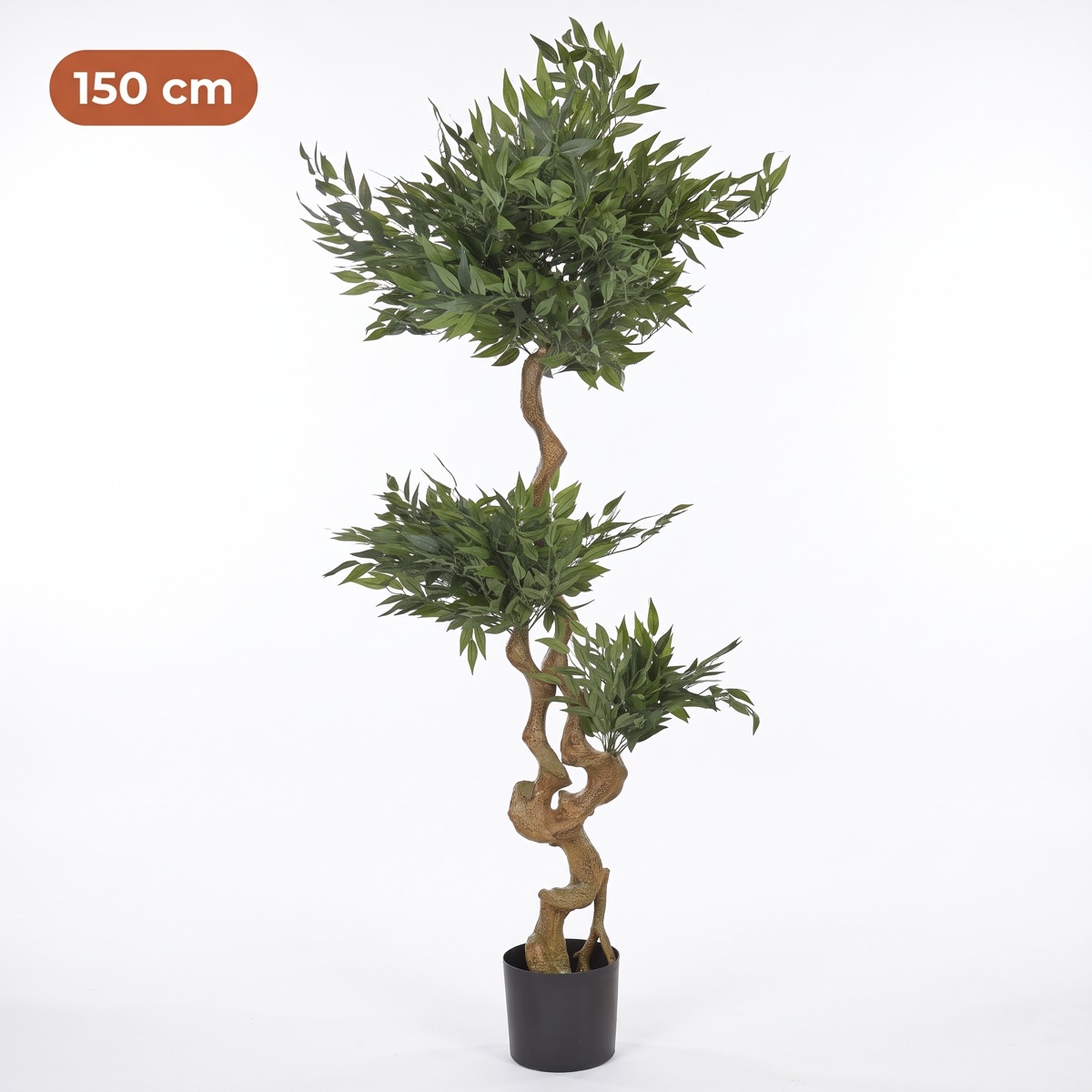 Ficus artificial pe fundal alb